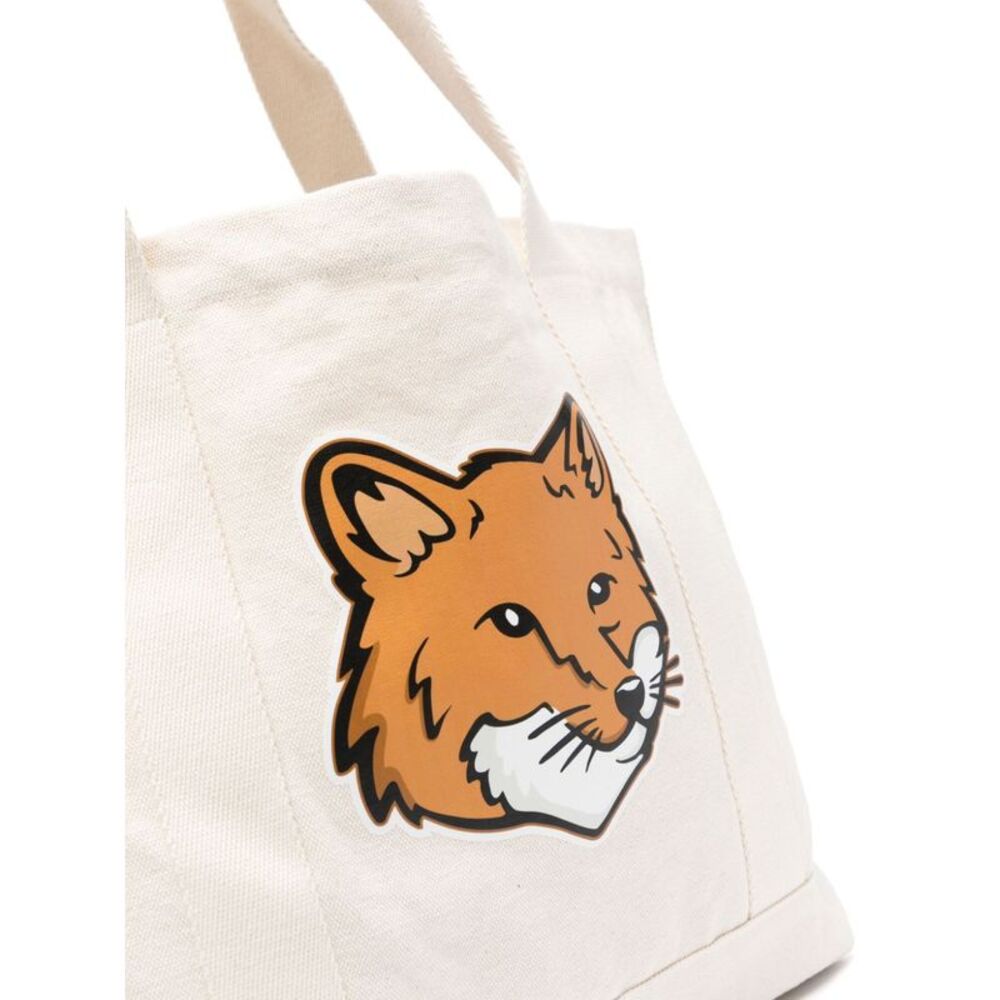 Maison Kitsune Women's Fox Head-Print Cotton Tote - Picture 4 of 4